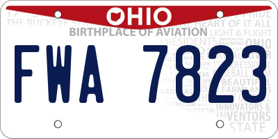 OH license plate FWA7823