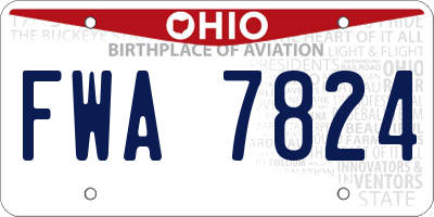 OH license plate FWA7824