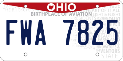 OH license plate FWA7825