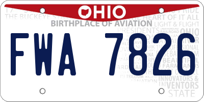 OH license plate FWA7826