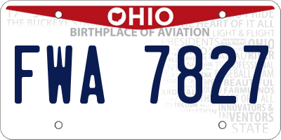 OH license plate FWA7827