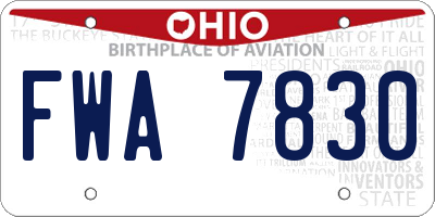 OH license plate FWA7830