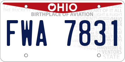 OH license plate FWA7831