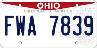 OH license plate FWA7839