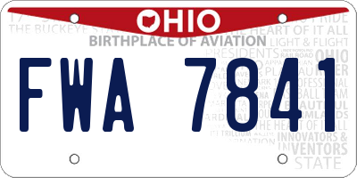 OH license plate FWA7841