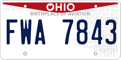 OH license plate FWA7843