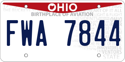 OH license plate FWA7844