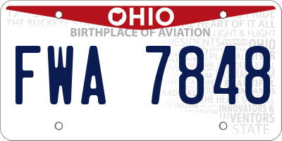 OH license plate FWA7848