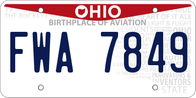 OH license plate FWA7849