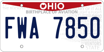 OH license plate FWA7850