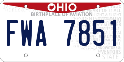 OH license plate FWA7851