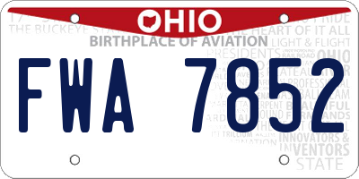 OH license plate FWA7852