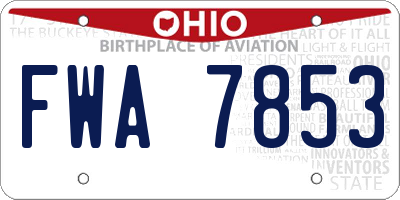 OH license plate FWA7853