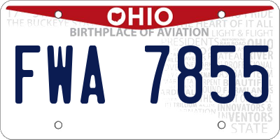 OH license plate FWA7855