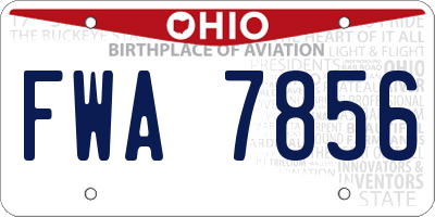 OH license plate FWA7856