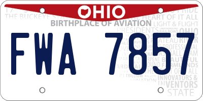 OH license plate FWA7857