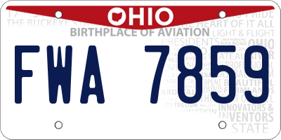 OH license plate FWA7859