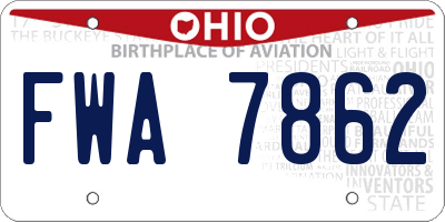 OH license plate FWA7862