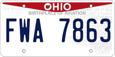 OH license plate FWA7863