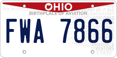 OH license plate FWA7866