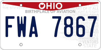 OH license plate FWA7867