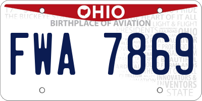 OH license plate FWA7869