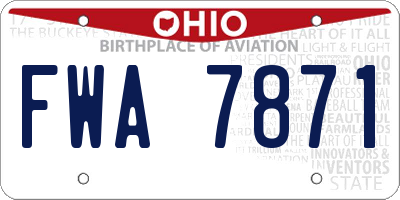 OH license plate FWA7871