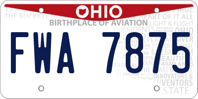 OH license plate FWA7875