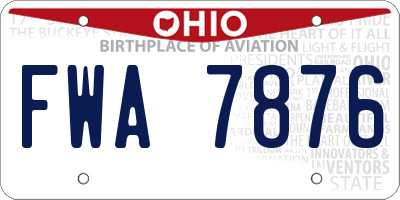 OH license plate FWA7876