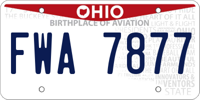 OH license plate FWA7877