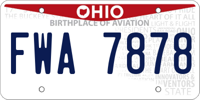 OH license plate FWA7878