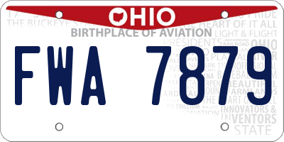 OH license plate FWA7879