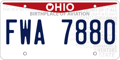 OH license plate FWA7880