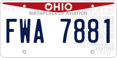 OH license plate FWA7881