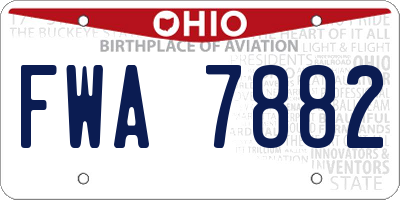 OH license plate FWA7882