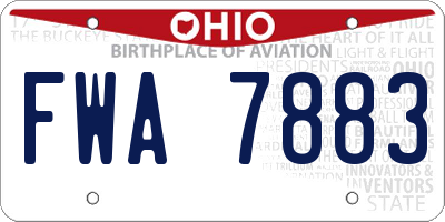 OH license plate FWA7883