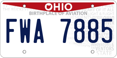 OH license plate FWA7885