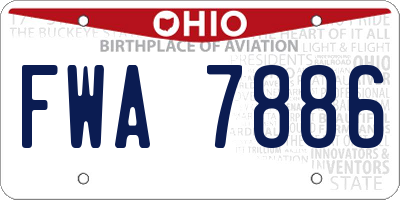 OH license plate FWA7886