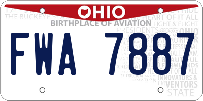 OH license plate FWA7887