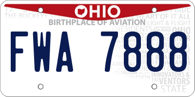 OH license plate FWA7888