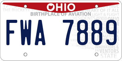 OH license plate FWA7889