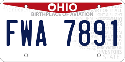 OH license plate FWA7891