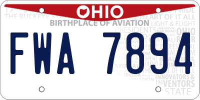 OH license plate FWA7894