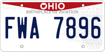 OH license plate FWA7896