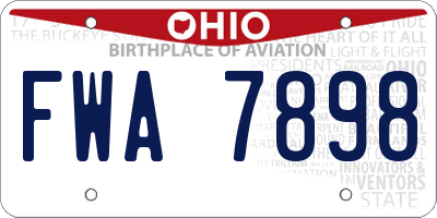 OH license plate FWA7898