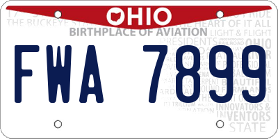 OH license plate FWA7899