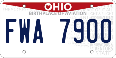 OH license plate FWA7900