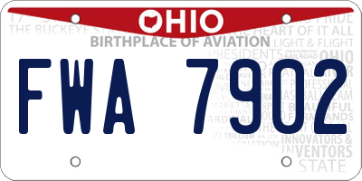 OH license plate FWA7902