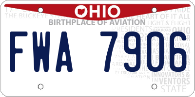 OH license plate FWA7906