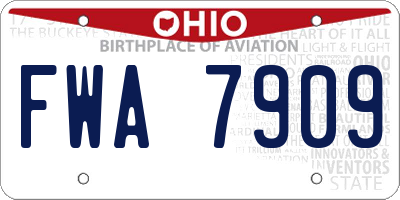 OH license plate FWA7909